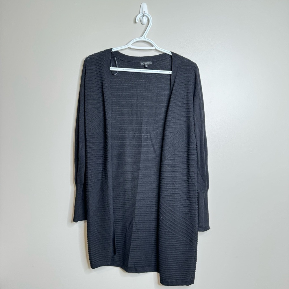 Dynamite Black Ribbed Cardigan Sweater